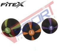 Медицинский мяч Fitex FTX-1212-3kg 3 кг, черный с голубым - V-SPORT Тренажеры