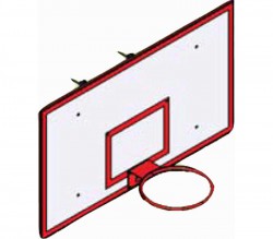 Стенд баскетбольный для залов V-SPORT УТ409.1-01 с креплением и с кольцом FIBA стекло акриловое - V-SPORT Тренажеры